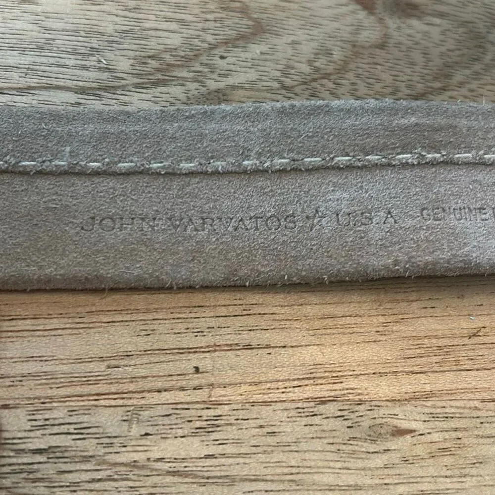 John Varvatos rustic suede men's belt size 42 beige brown